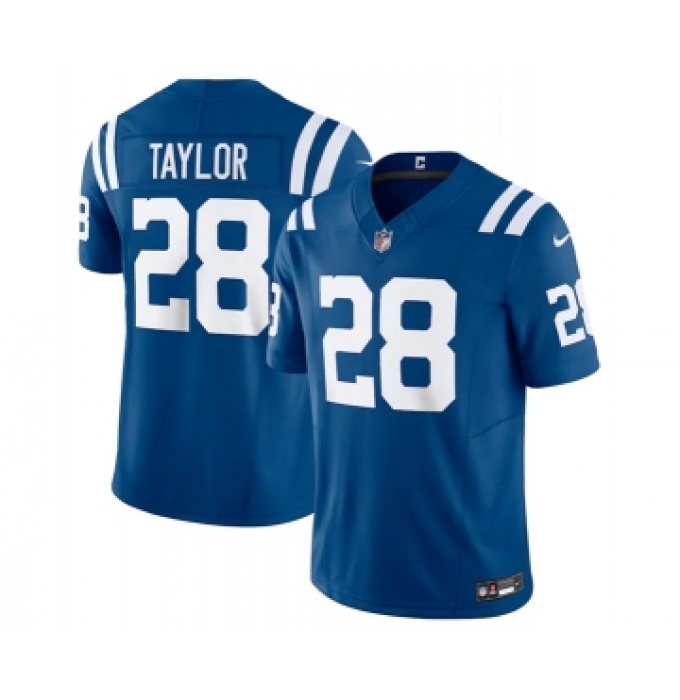 Men's Indianapolis Colts #28 Jonathan Taylor Blue 2023 F.U.S.E Vapor Untouchable Stitched Football Jersey