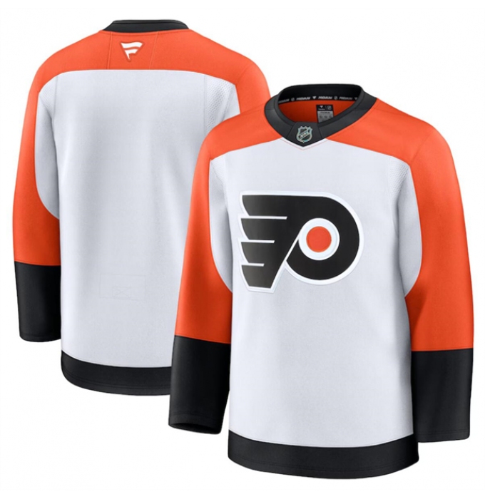 Men's Philadelphia Flyers Blank White 2024-25 Away Stitched Hockey Jersey