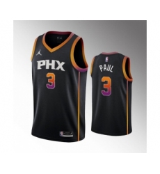 Men's Phoenix Suns #3 Chris Paul Balck Stitched Basketball Jersey