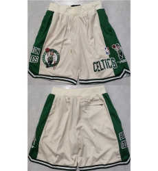 Men's Boston Celtics White Green Shorts (Run Small)