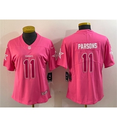 Women's Dallas Cowboys #11 Micah Parsons Pink Vapor Untouchable Limited Stitched Jersey
