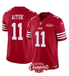 Men's San Francisco 49ers #11 Brandon Aiyuk Red 2023 F.U.S.E. NFC West Champions Football Stitched Jersey