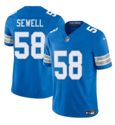 Men's Detroit Lions #58 Penei Sewell Blue 2025 F.U.S.E. Vapor Limited Football Stitched Game Jersey