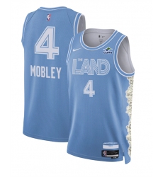 Men's Cleveland Cavaliers #4 Evan Mobley Light Blue 2024-25 City Edition Stitched Jersey