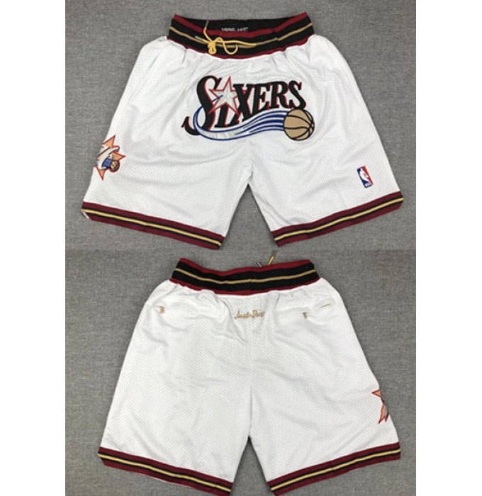 Mens Philadelphia 76ers White Shorts