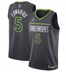 Men's Minnesota Timberwolves #5 Anthony Edwards Black Statement Edition Stitched Jersey