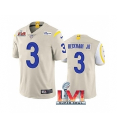 Men's Los Angeles Rams #3 Odell Beckham Jr. Bone 2022 Super Bowl LVI Vapor Limited Stitched Jersey