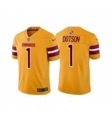 Men's Washington Commanders #1 Jahan Dotson Gold Vapor Untouchable Stitched Football Jersey Men's Washington Commanders #1 Jahan Dotson Gold Vapor Untouchable Stitched Football Jersey