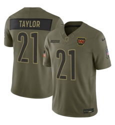 Men's Washington Commanders #21 Sean Taylor Olive 2025 Salute to Service Limited Football Stitched Jersey Men's Washington Commanders #21 Sean Taylor Olive 2025 Salute to Service Limited Football Stitched Jersey