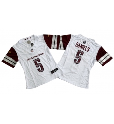 Women's Washington Commanders #5 Jayden Daniels White 2024 F.U.S.E. Draft Stitched Jersey(Run Small)