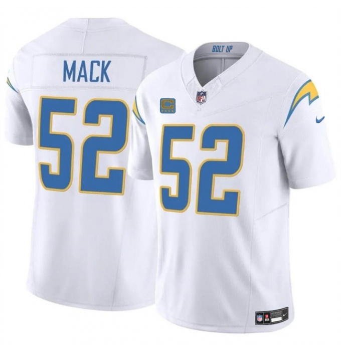 Men's Los Angeles Chargers #52 Khalil Mack White 2024 F.U.S.E. With 4-Star C Vapor Untouchable Limited Stitched Jersey