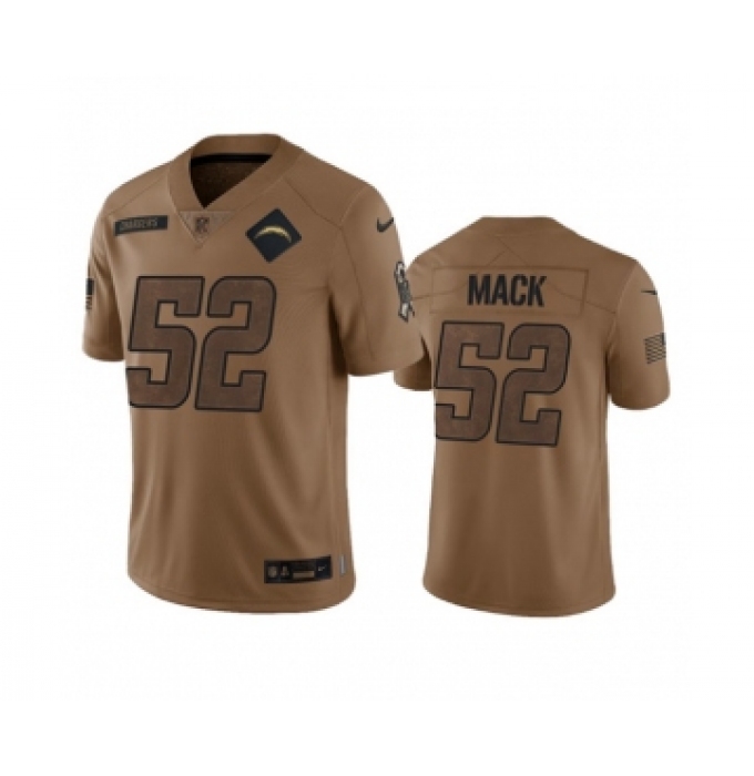 Men's Nike Los Angeles Chargers #52 Khalil Mack 2023 Brown Salute To Service Limited Football Stitched Jersey