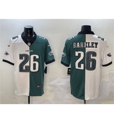 Men's Philadelphia Eagles #26 Saquon Barkley White & Green Split Vapor Untouchable Limited Football Stitched Jersey