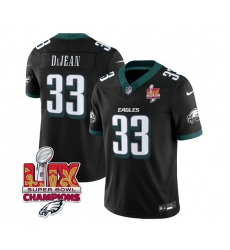 Men's Philadelphia Eagles #33 Cooper DeJean Black 2025 Eagles Logo Super Bowl LIX New F.U.S.E. Vapor Untouchable Limited Football Stitched Jersey