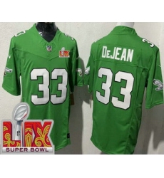 Men's Philadelphia Eagles #33 Cooper DeJean Limited Kelly Green Super Bowl LIX FUSE Vapor Jersey