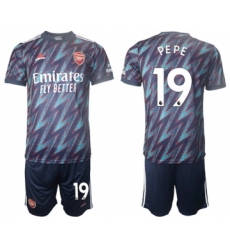 Arsenal F.C #19 Nicolas Pépé Away Soccer Jersey with Shorts