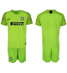 Inter Milan Blank Shiny Green Goalkeeper Soccer Club Jersey