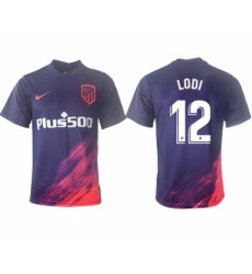 Men 2021-2022 Club Atletico Madrid away aaa version purple 12 Soccer Jersey