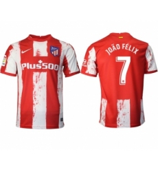 Men 2021-2022 Club Atletico Madrid home aaa version red 7 Nike Soccer Jersey