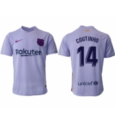 Men 2021-2022 Club Barcelona away aaa version purple 14 Soccer Jersey