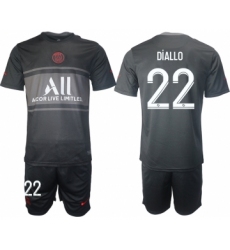 Men 2021-2022 Club Paris St German Second away black 22 Soccer Jersey