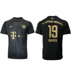 Men's FC Bayern München #19 Alphonso Davies Black Away Soccer Jersey1