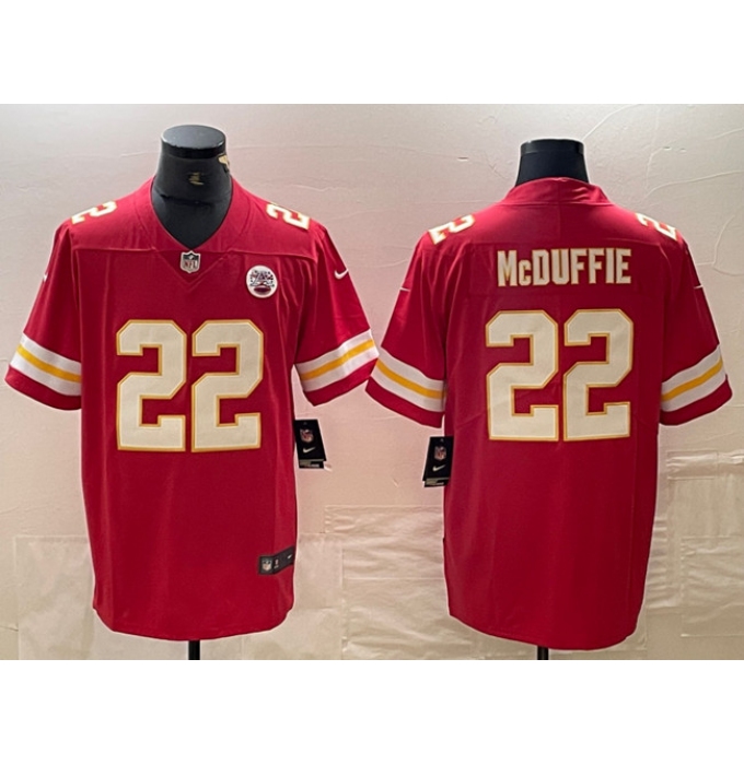 Men's Kansas City Chiefs #22 Trent McDuffie Red Vapor Untouchable Limited Football Stitched Jersey