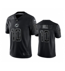 Men's Miami Dolphins #10 Tyreek Hill Black Reflective Limited Stitched Football Jersey