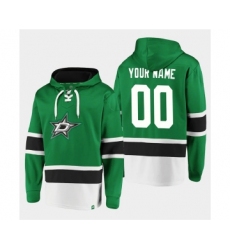 Men's Dallas Stars Active Player Custom Green Ageless Must-Have Lace-Up Pullover Hoodie