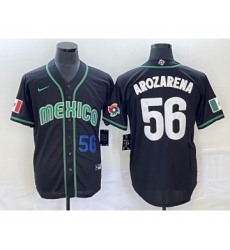 Men's Mexico Baseball #56 Randy Arozarena Number 2023 Black World Classic Stitched Jersey3