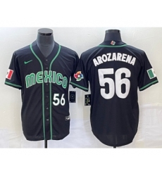 Men's Mexico Baseball #56 Randy Arozarena Number 2023 Black World Classic Stitched Jersey4