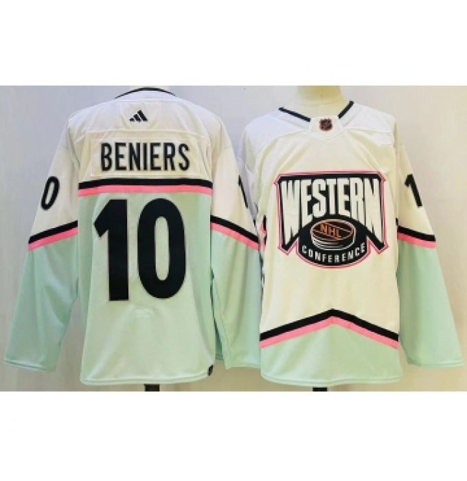 Men's Seattle Kraken #10 Matty Beniers 2023 White All-Star Game Stitched Jersey