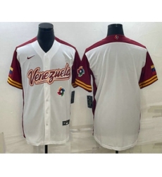 Men's Venezuela Baseball Blank 2023 White World Classic Stitched Jersey