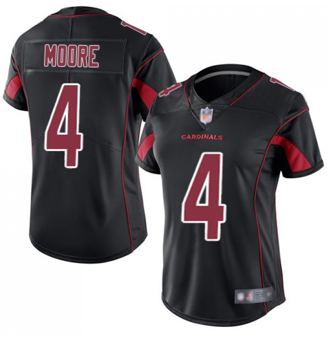 Women's Nike Arizona Cardinals #4 Rondale Moore Black Stitched NFL Limited Rush Jersey