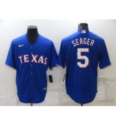 Men's Texas Rangers #5 Corey Seager Blue Stitched MLB Cool Base Nike Jersey