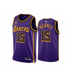 Men's Los Angeles Lakers #15 Austin Reaves 2022-23 Purple Statement Edition Stitched Basketball Jersey