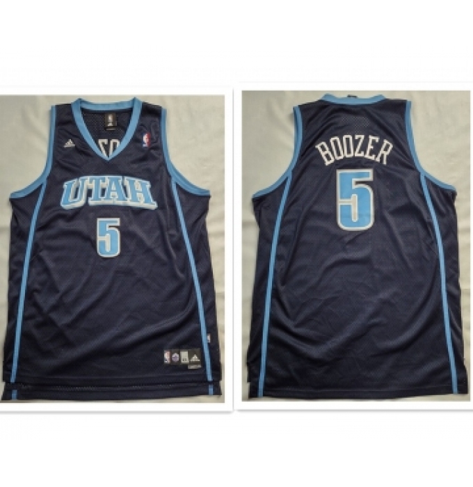 Men's Utah Jazz #5 Carlos Boozer Dark Blue Adidas Swingman Jersey