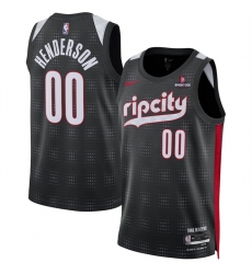 Men's Portland Trail Blazers #00 Scoot Henderson Black 2024-25 City Edition Edition Stitched Basketball Jersey