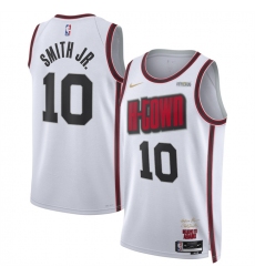 Men's Houston Rockets #10 Jabari Smith Jr. White 2024-25 City Edition Stitched Jersey