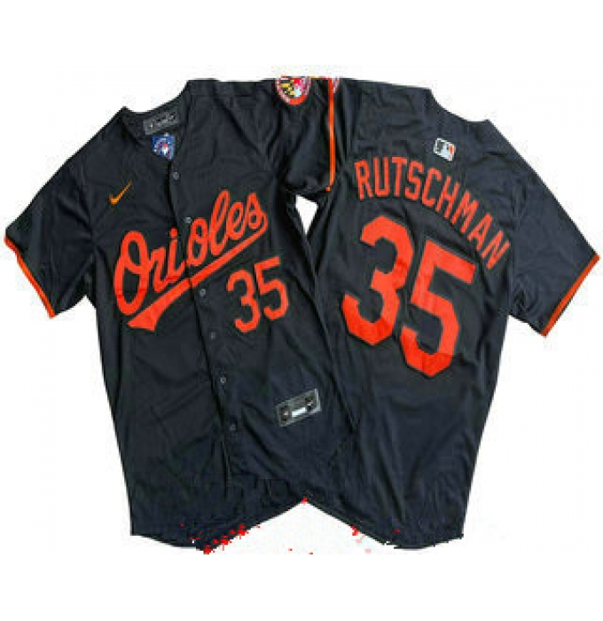 Men's Baltimore Orioles #35 Adley Rutschman Black Limited Jersey