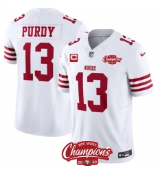 Men's San Francisco 49ers #13 Brock Purdy White 2023 F.U.S.E. With 1-star C And NFC West Champions Football Stitched Jersey
