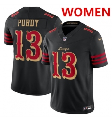 Women's San Francisco 49ers #13 Brock Purdy Black 2025 F.U.S.E. “Rivalries” Vapor Limited Stitched Football Jersey(Run Small)