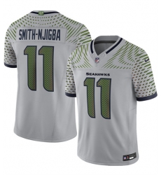 Men's Seattle Seahawks #11 Jaxon Smith-Njigba Gray 2025 F.U.S.E. “Rivalries” Vapor Untouchable Limited Football Stitched Jersey