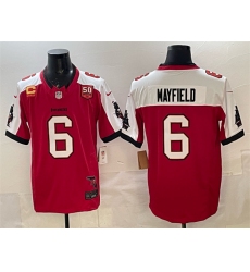 Men's Tampa Bay Buccaneers #6 Baker Mayfield Red Alternate F.U.S.E. 50th Season 4-Star C Vapor Limited Football Stitched Jersey