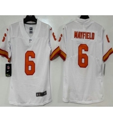 Women's Tampa Bay Buccaneers #6 Baker Mayfield Limited White Throwback Vapor Jersey