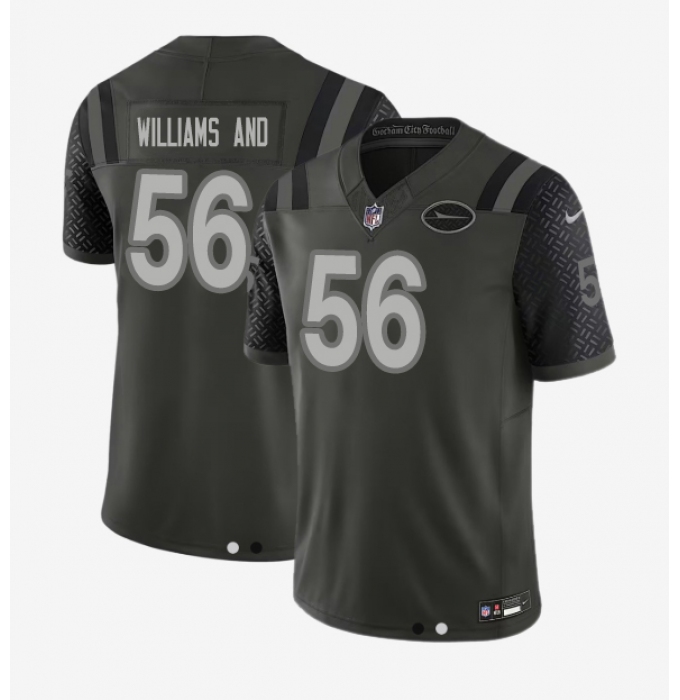 Men's New York Jets #56 Williams Black Rivalries Collection Jersey