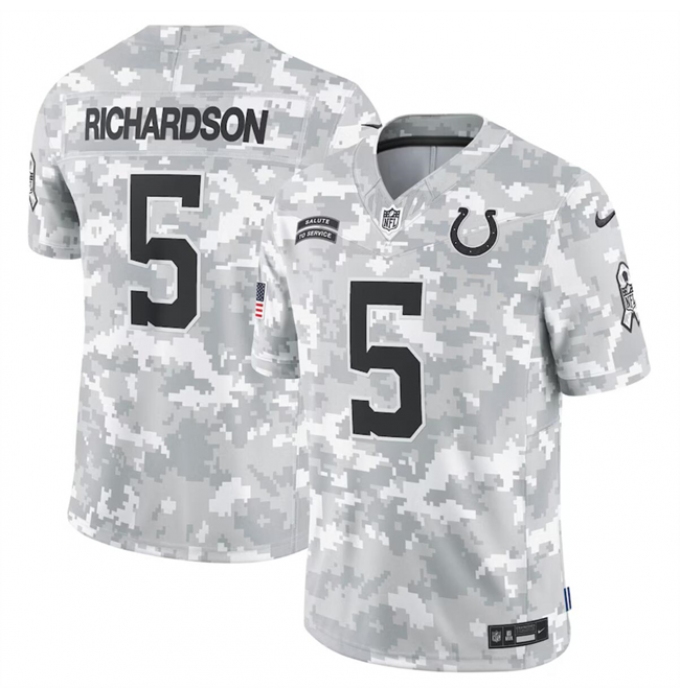 Men's Indianapolis Colts #5 Anthony Richardson 2024 Arctic Camo Salute To Service Limited Stitched Football Jersey