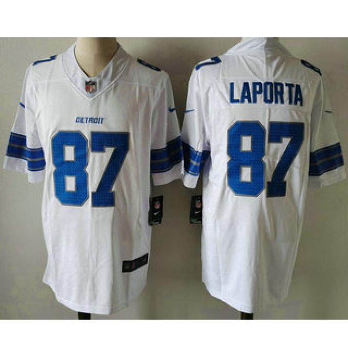 Men's Detroit Lions #87 Sam Laporta Limited White 2024 Vapor Stitched Jersey