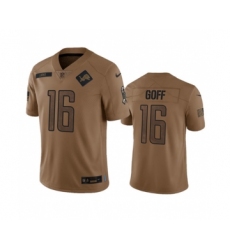 Men's Nike Detroit Lions #16 Jared Goff 2023 Brown Salute To Service Limited Football Stitched Jersey