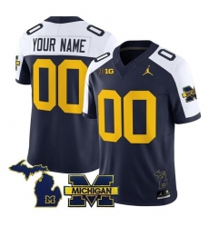 Men's Michigan Wolverines ACTIVE PLAYER Custom Navy Alternate F.U.S.E. 2025 Vapor Stitched Football Jersey